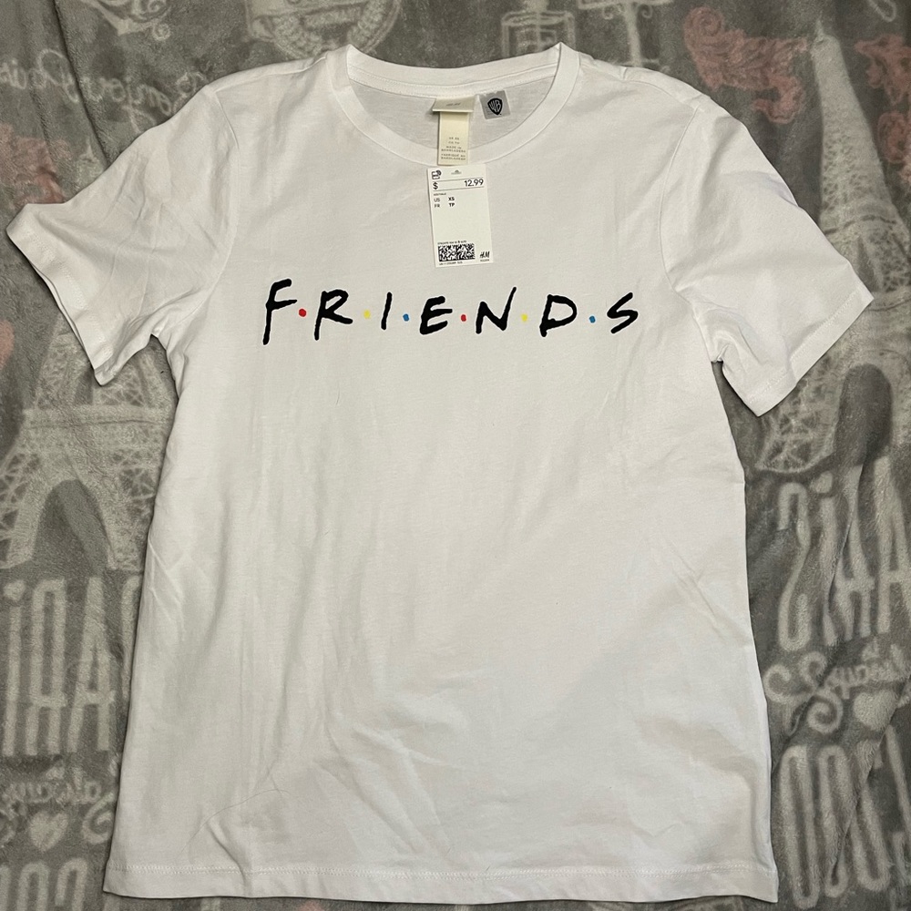 White “Friends” shirt, size extra small